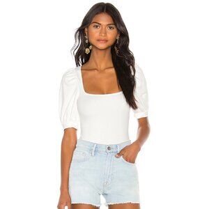 LPA Puff Sleeve Bodysuit in White